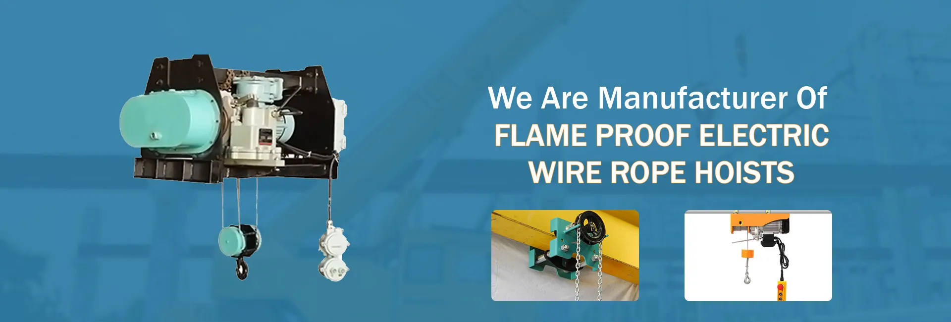 Flame Proof Electric Wire Rope Hoist, Manufacturer, Suppliers